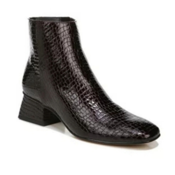 Circus by Sam Edelman Burgundy Daysi Croc Print Booties Size 8 - Picture 2 of 6